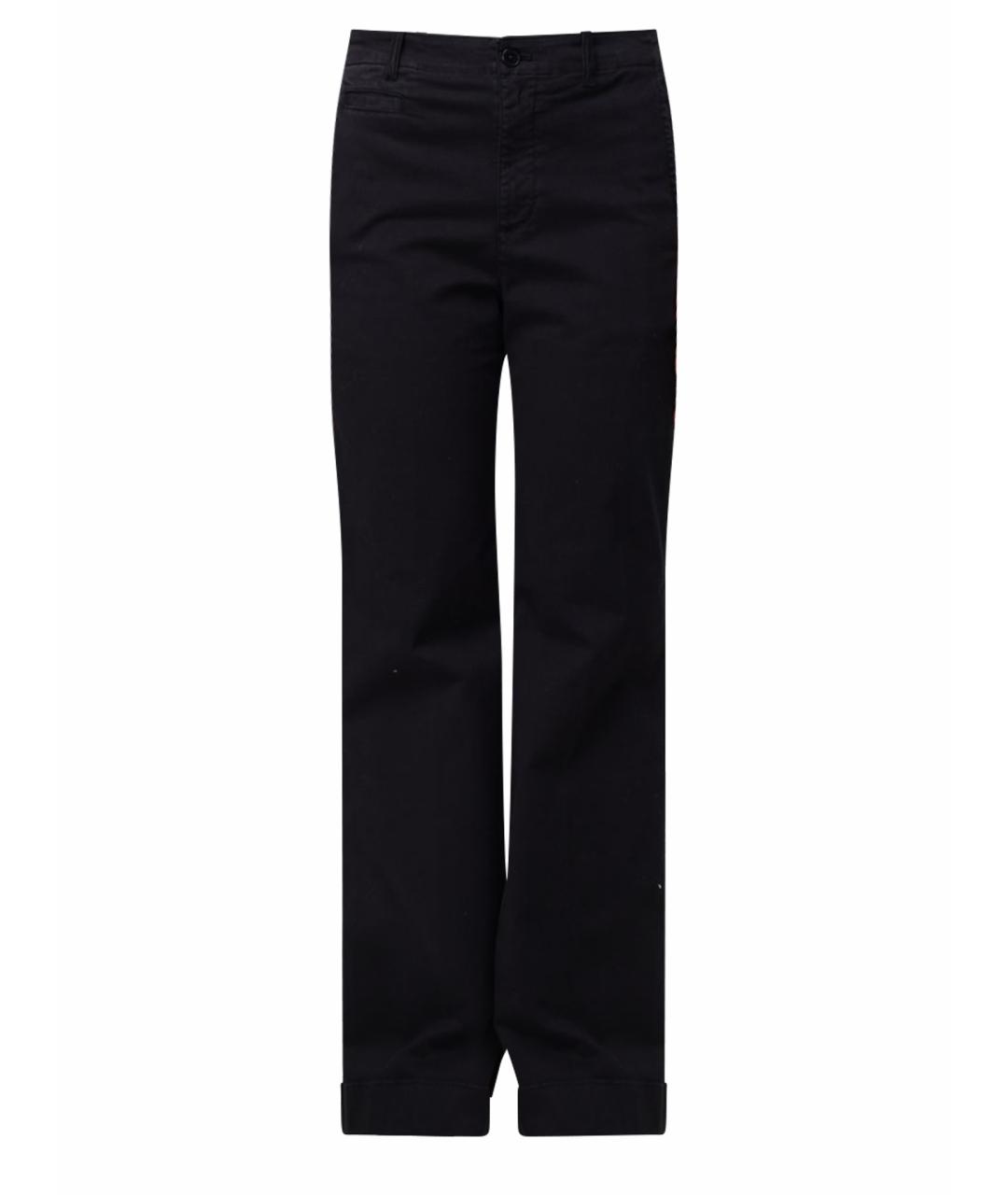 RALPH LAUREN Черные хлопковые прямые брюки, фото 1