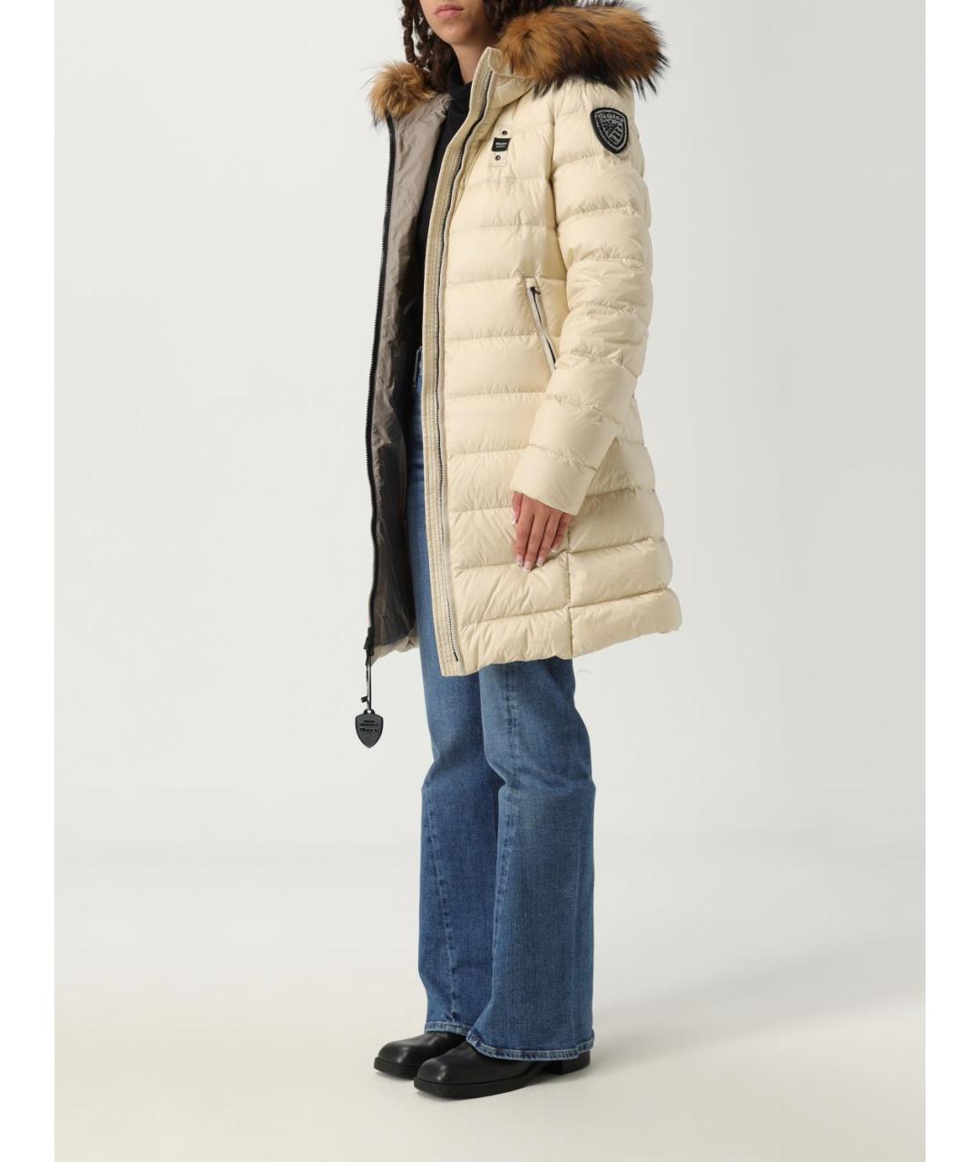 BLAUER Бежевый полиэстеровый пуховик, фото 4