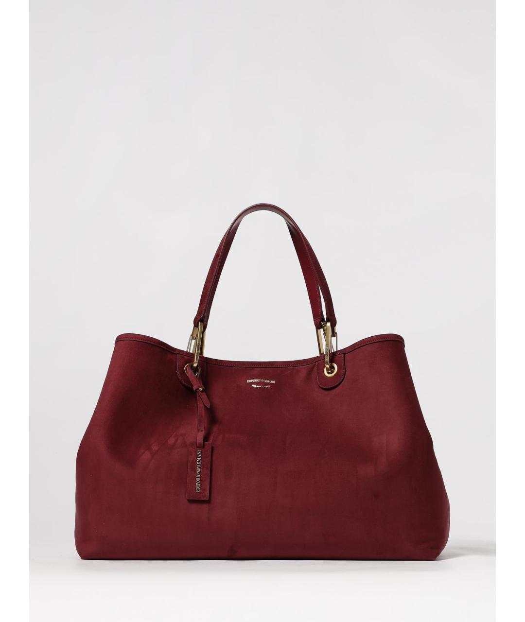 EMPORIO ARMANI Бордовая синтетическая сумка тоут, фото 4