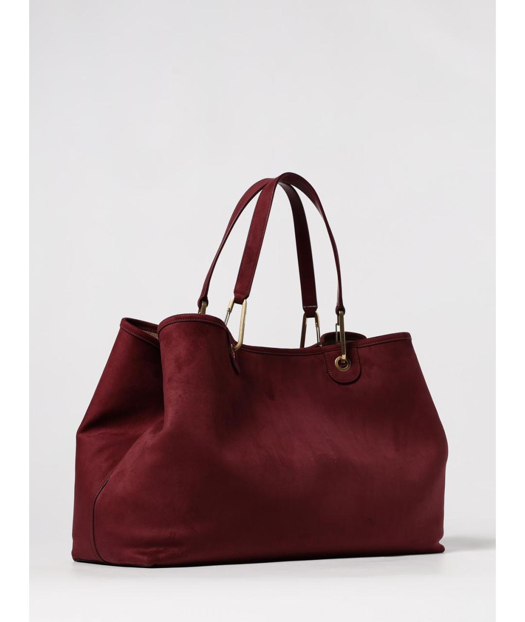EMPORIO ARMANI Бордовая синтетическая сумка тоут, фото 2