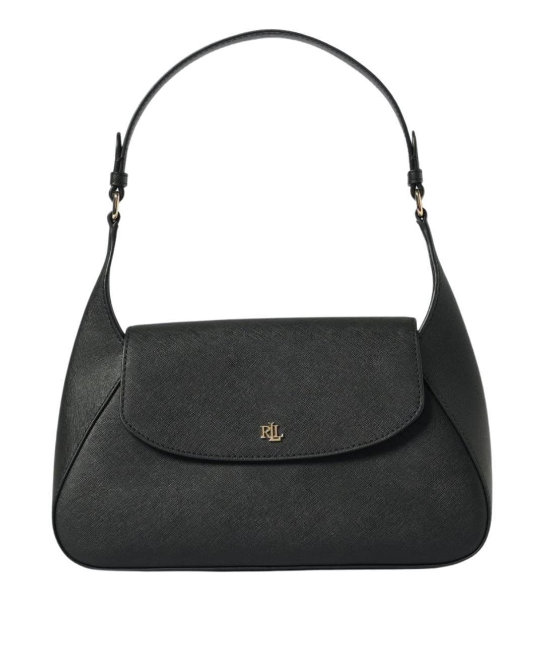 RALPH LAUREN Черная кожаная сумка через плечо, фото 1