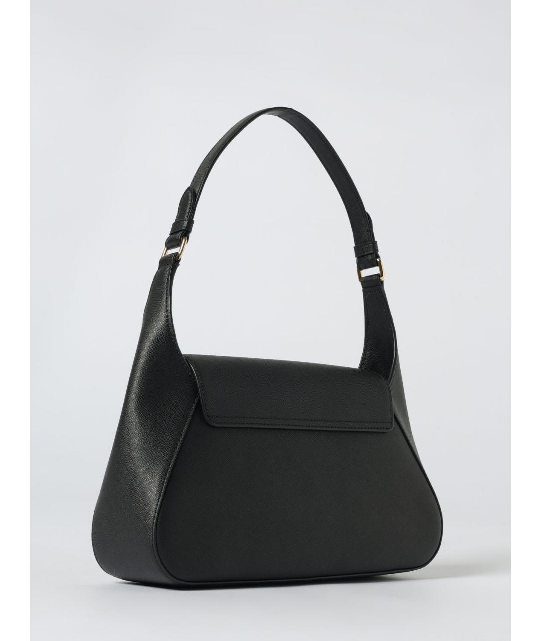 RALPH LAUREN Черная кожаная сумка через плечо, фото 2