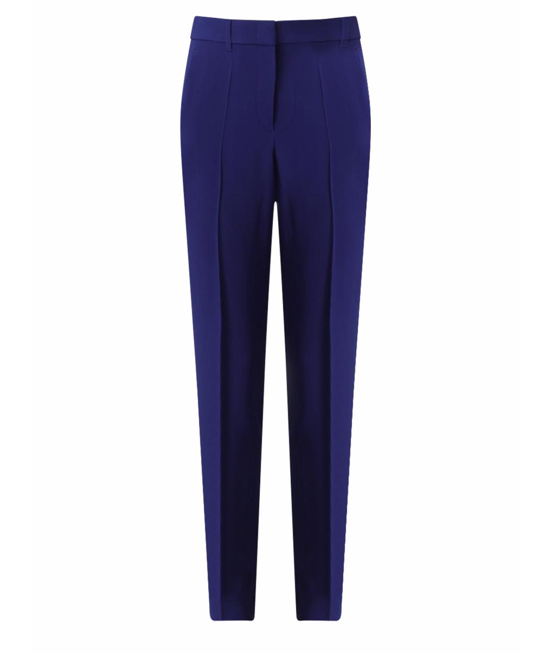EMPORIO ARMANI Синие вискозные прямые брюки, фото 1