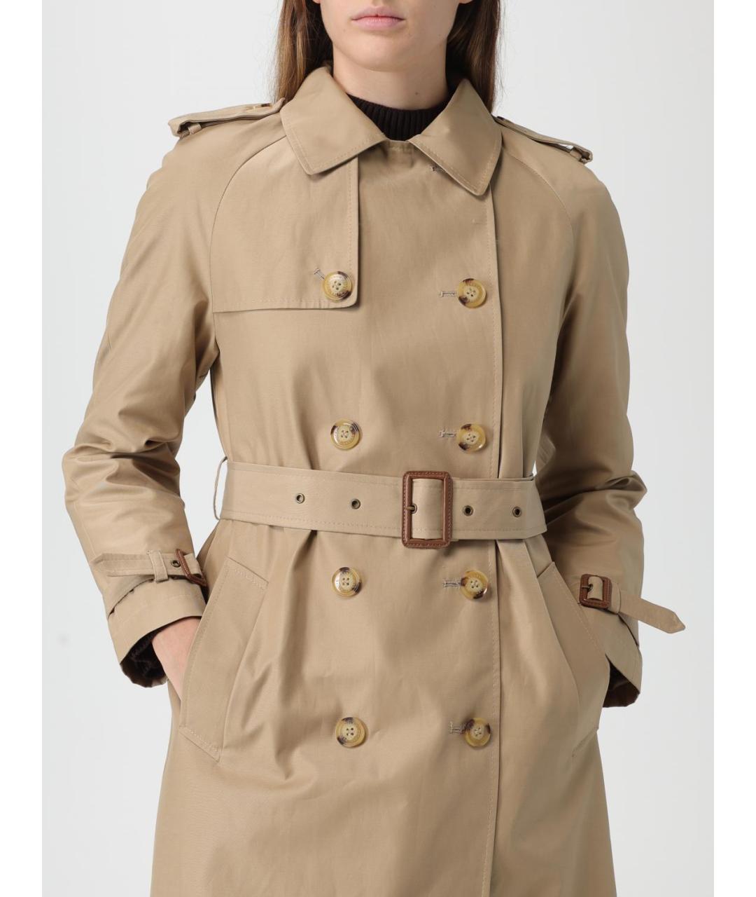 RALPH LAUREN Бежевый хлопковый тренч/плащ, фото 4