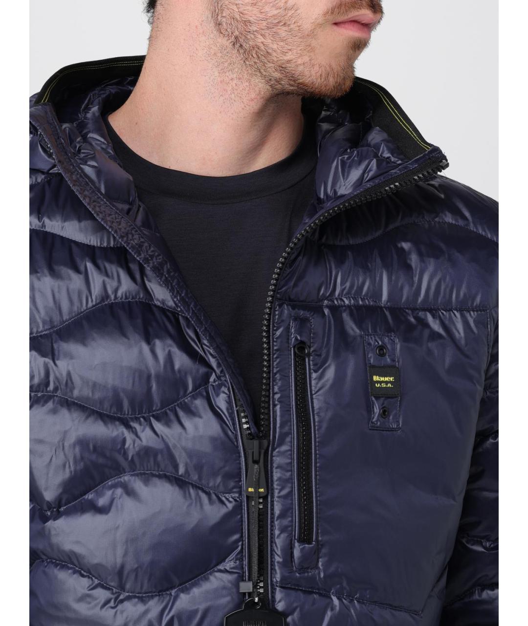 BLAUER Синяя полиэстеровая куртка, фото 5