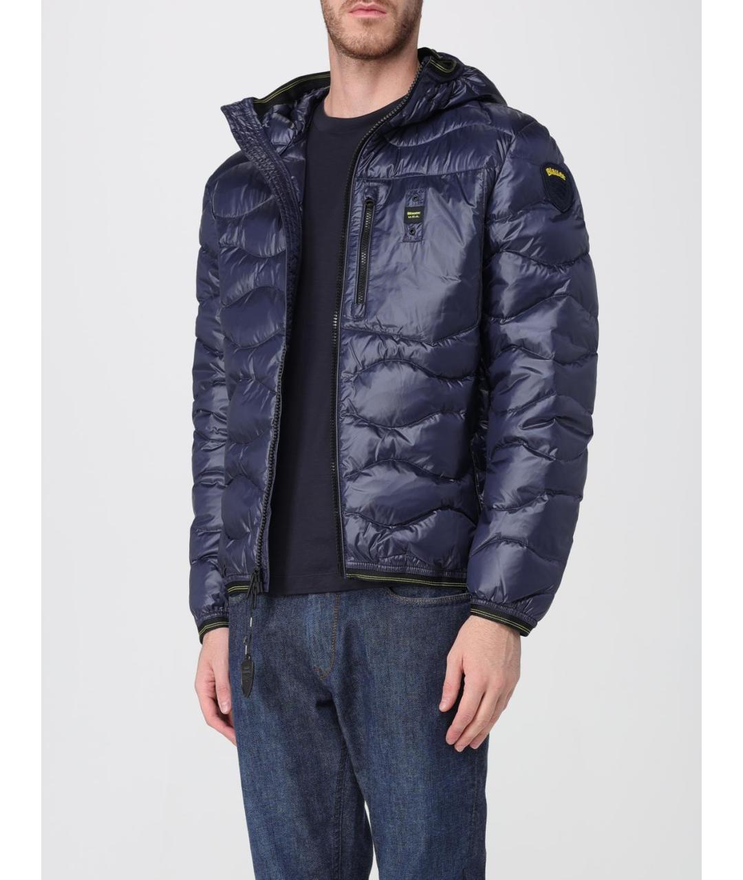 BLAUER Синяя полиэстеровая куртка, фото 4