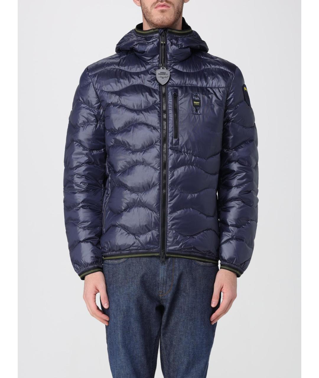 BLAUER Синяя полиэстеровая куртка, фото 2