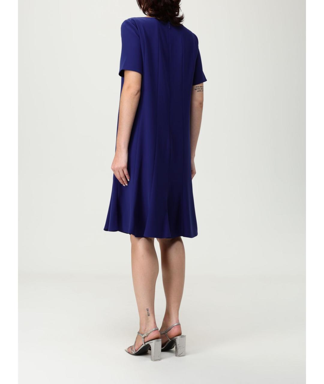 EMPORIO ARMANI Синее полиэстеровое повседневное платье, фото 2
