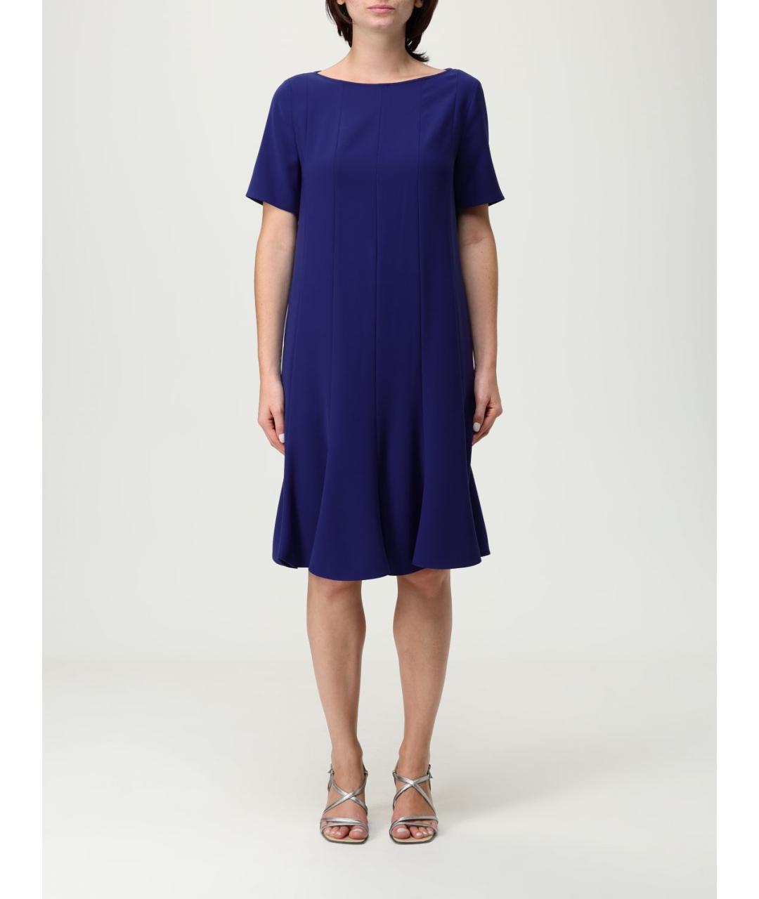 EMPORIO ARMANI Синее полиэстеровое повседневное платье, фото 4