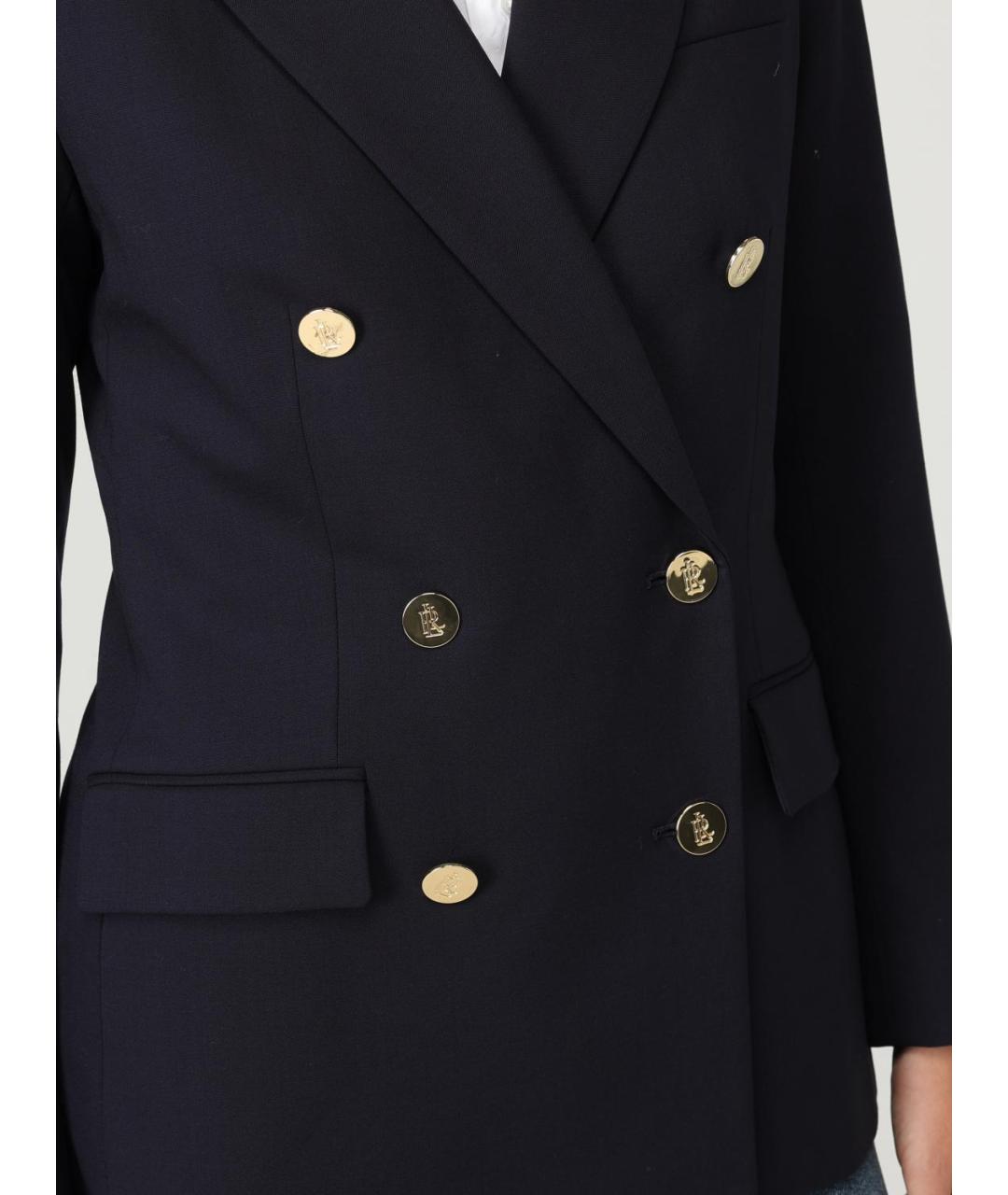 RALPH LAUREN Синий шерстяной жакет/пиджак, фото 4