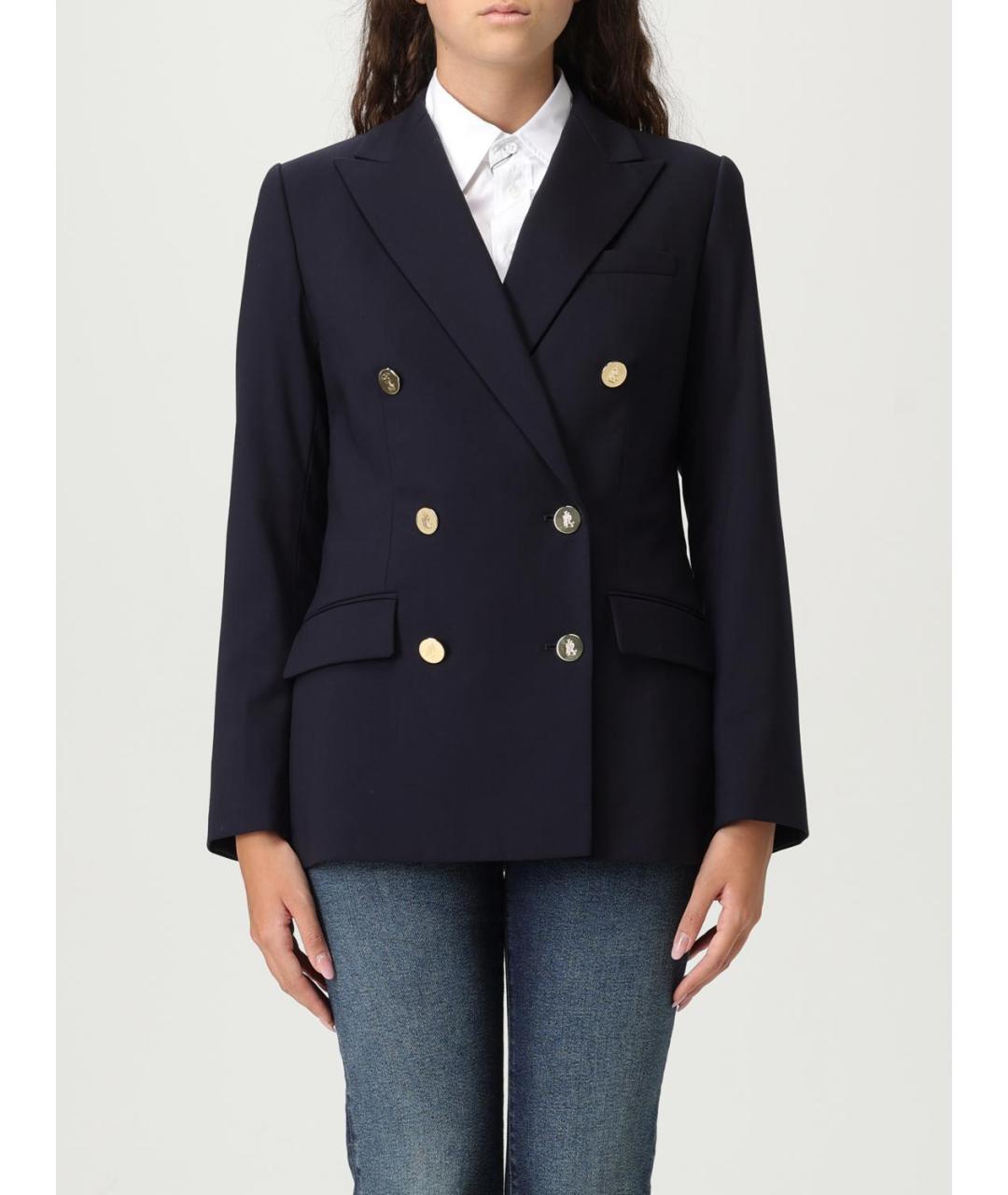 RALPH LAUREN Синий шерстяной жакет/пиджак, фото 5