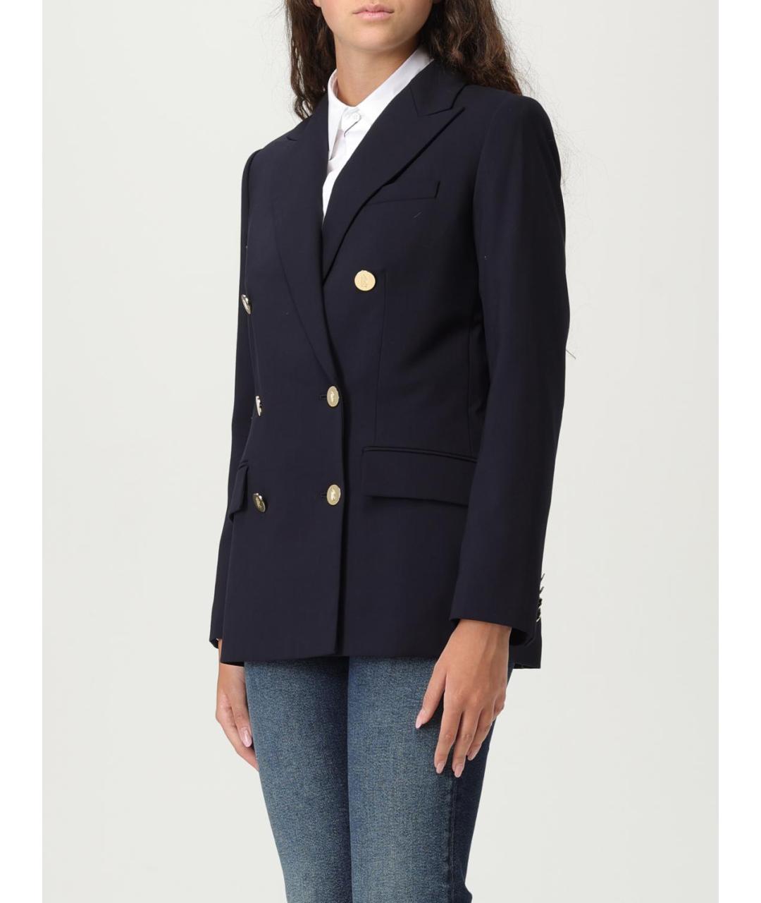 RALPH LAUREN Синий шерстяной жакет/пиджак, фото 3