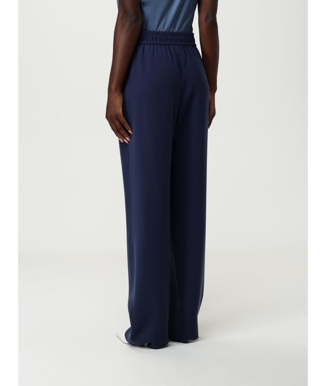 EMPORIO ARMANI Синие полиэстеровые прямые брюки, фото 3