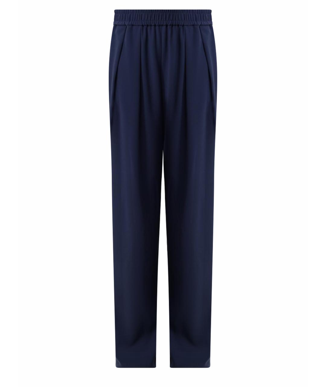 EMPORIO ARMANI Синие полиэстеровые прямые брюки, фото 1