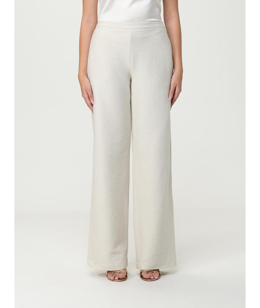 EMPORIO ARMANI Бежевые хлопковые прямые брюки, фото 5