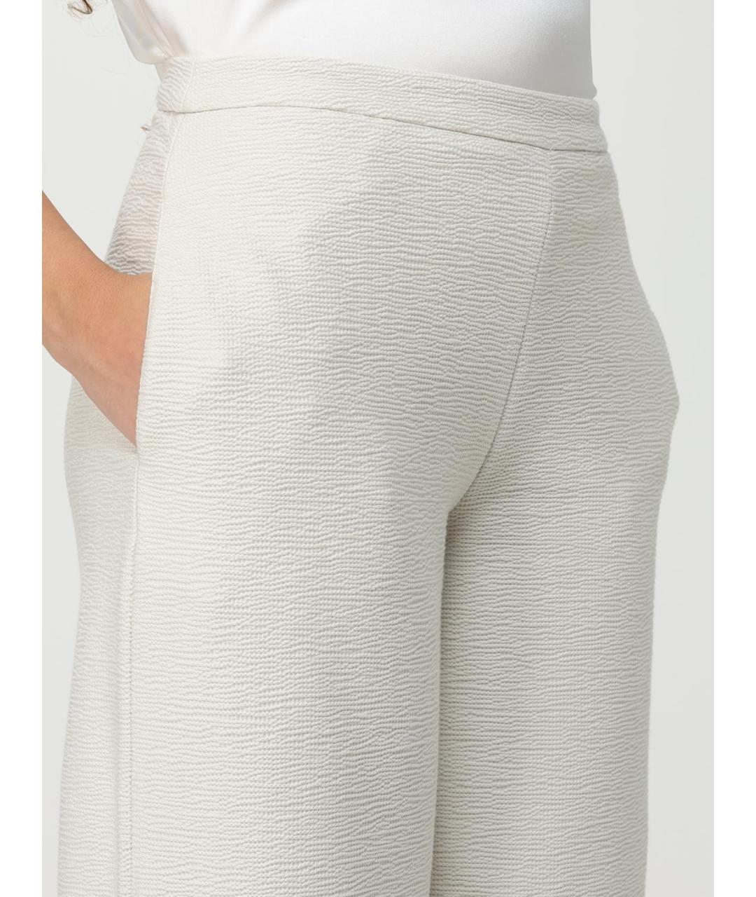 EMPORIO ARMANI Бежевые хлопковые прямые брюки, фото 4