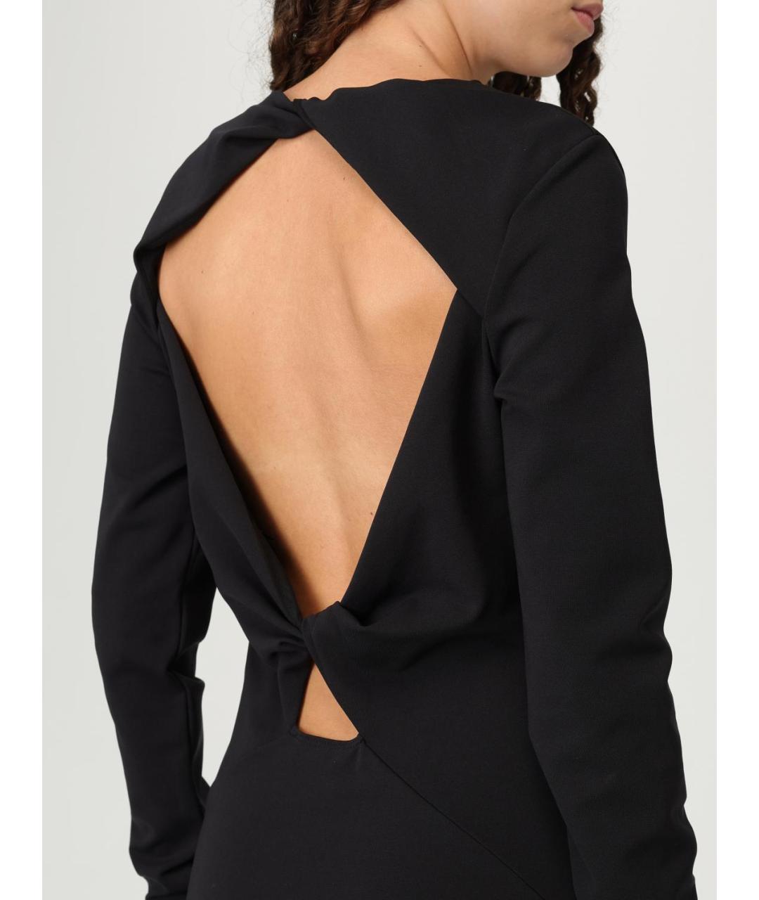 EMPORIO ARMANI Черное полиамидовое вечернее платье, фото 3