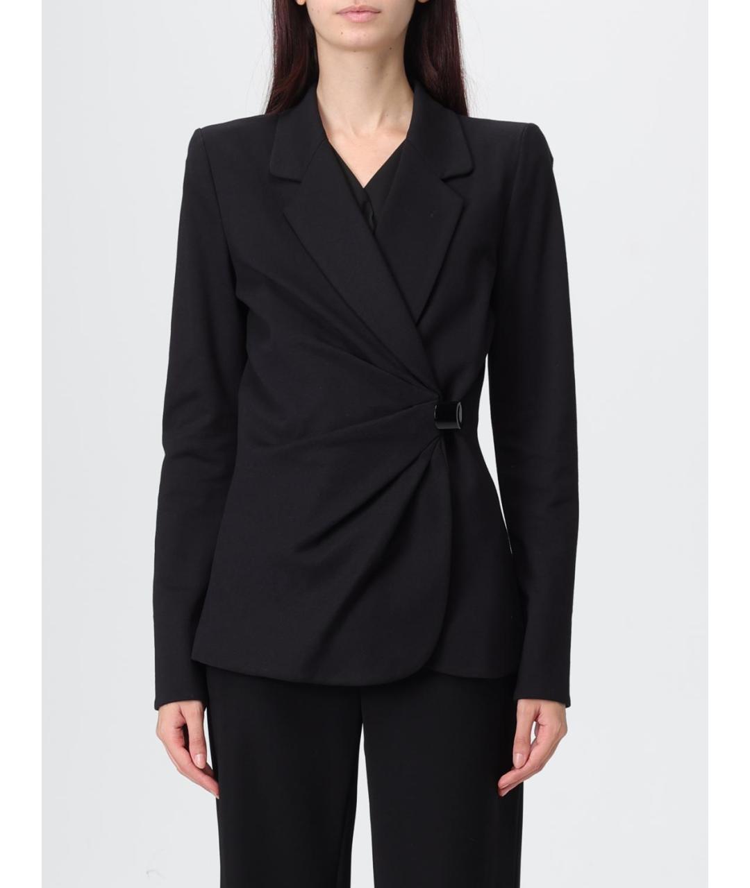EMPORIO ARMANI Черный полиамидовый жакет/пиджак, фото 6