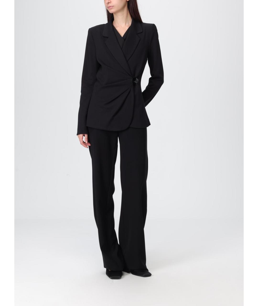 EMPORIO ARMANI Черный полиамидовый жакет/пиджак, фото 2