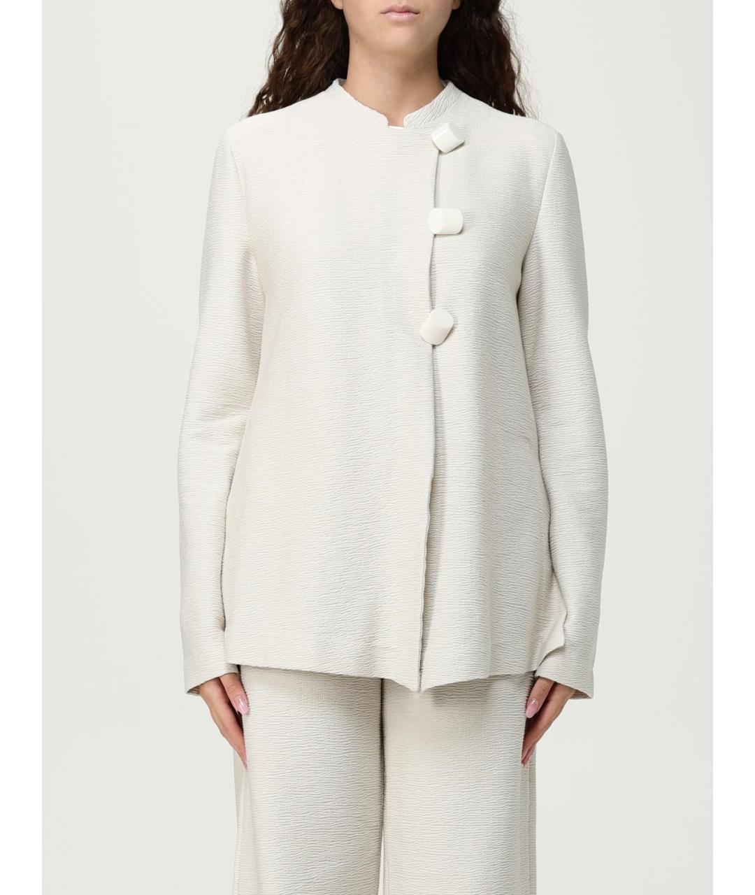 EMPORIO ARMANI Бежевый хлопковый жакет/пиджак, фото 6
