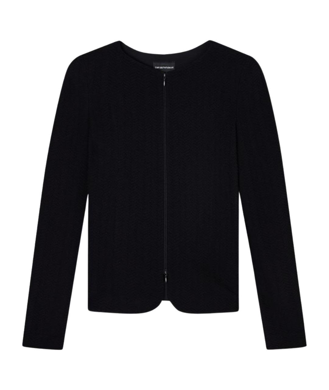 EMPORIO ARMANI Черный хлопковый жакет/пиджак, фото 1