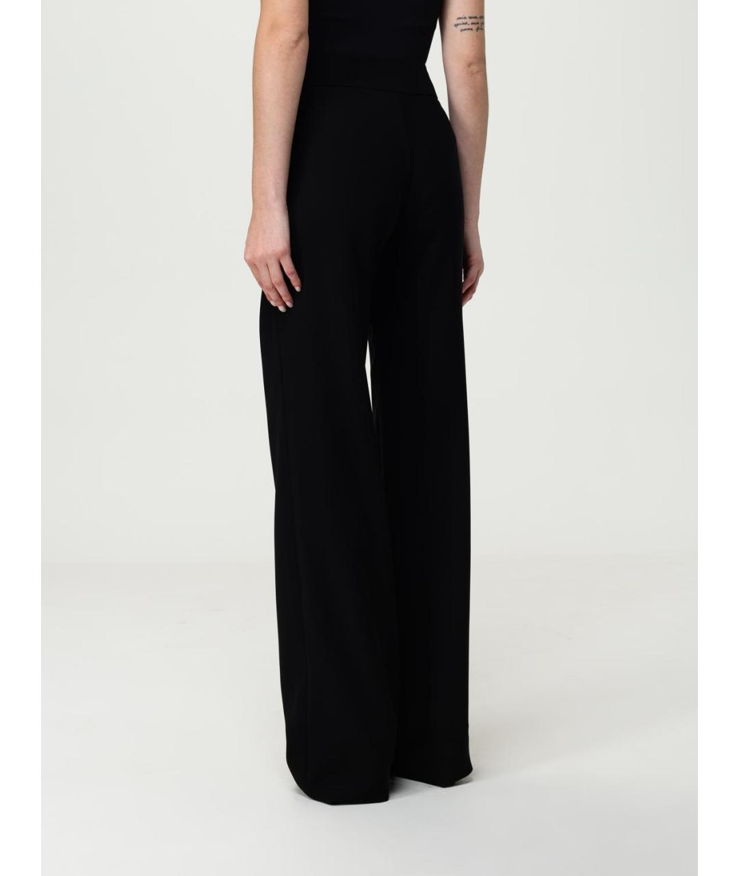 EMPORIO ARMANI Черные полиэстеровые прямые брюки, фото 2