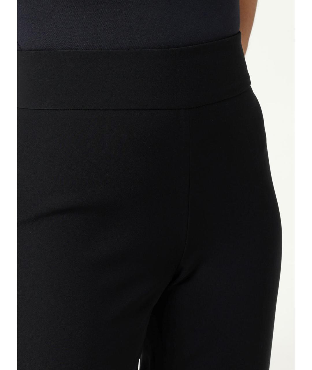 EMPORIO ARMANI Черные полиэстеровые прямые брюки, фото 3