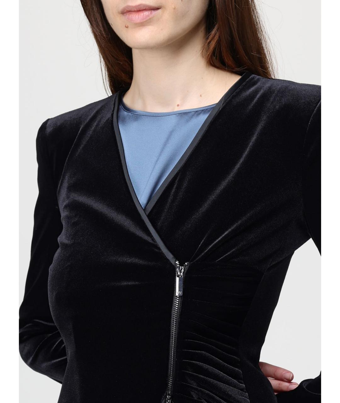 EMPORIO ARMANI Черный полиэстеровый жакет/пиджак, фото 4