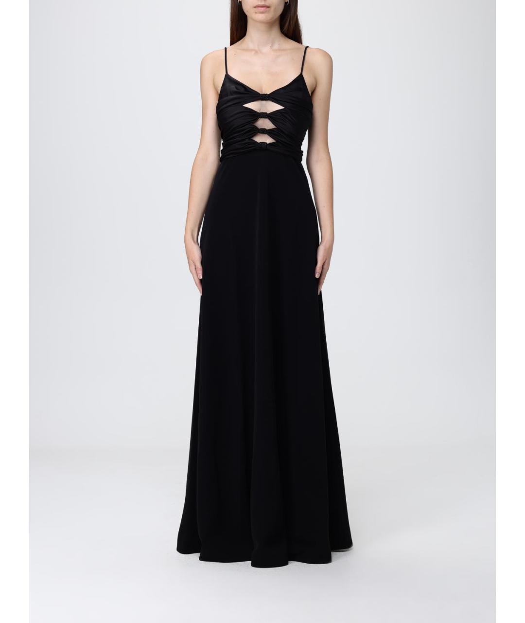 EMPORIO ARMANI Черное полиэстеровое вечернее платье, фото 5