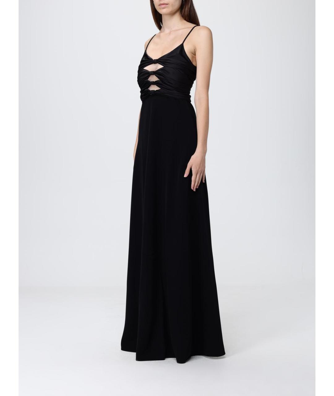 EMPORIO ARMANI Черное полиэстеровое вечернее платье, фото 3