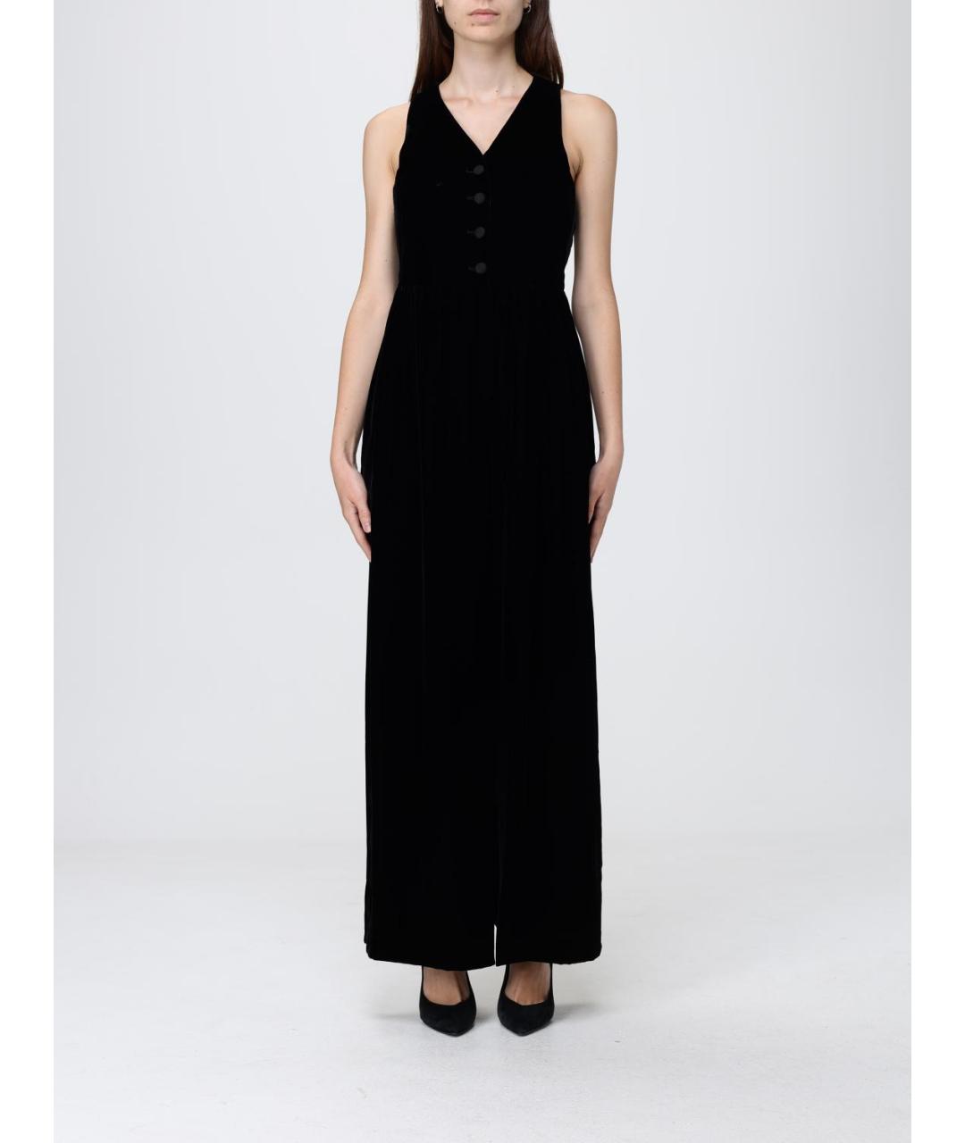 EMPORIO ARMANI Черный вискозный комбинезон, фото 4