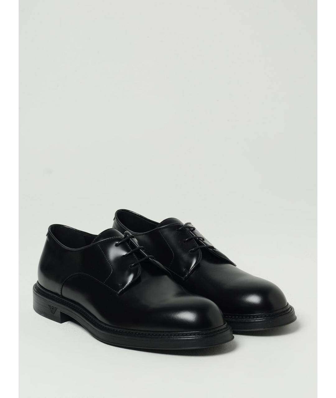 EMPORIO ARMANI Черные кожаные туфли, фото 2