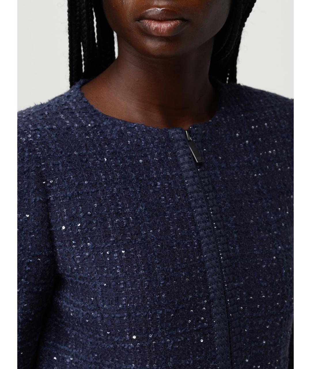 EMPORIO ARMANI Синий полиэстеровый жакет/пиджак, фото 5