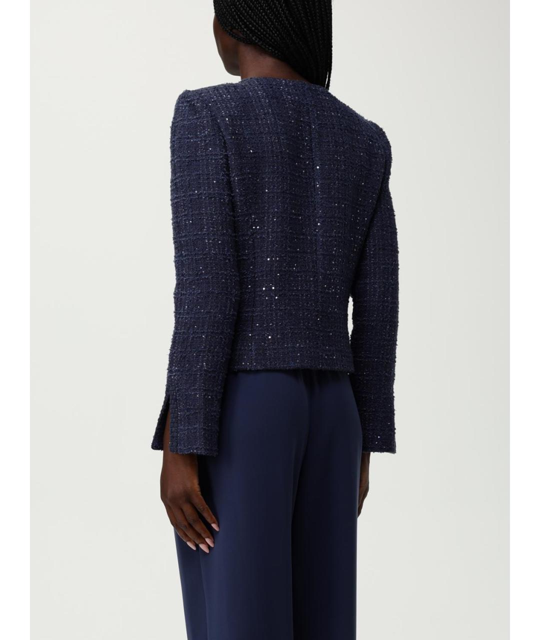 EMPORIO ARMANI Синий полиэстеровый жакет/пиджак, фото 4