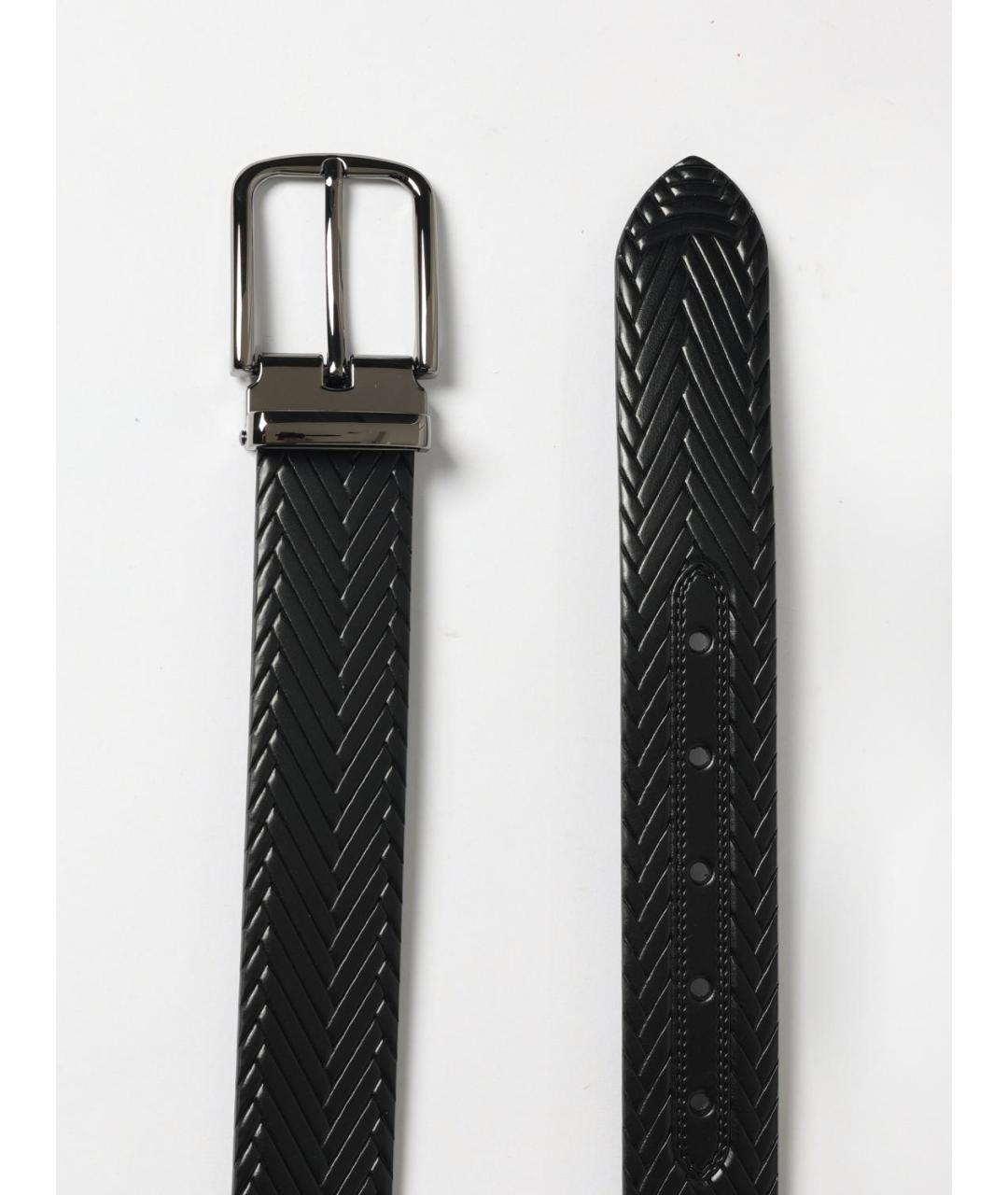 EMPORIO ARMANI Черный кожаный ремень, фото 2