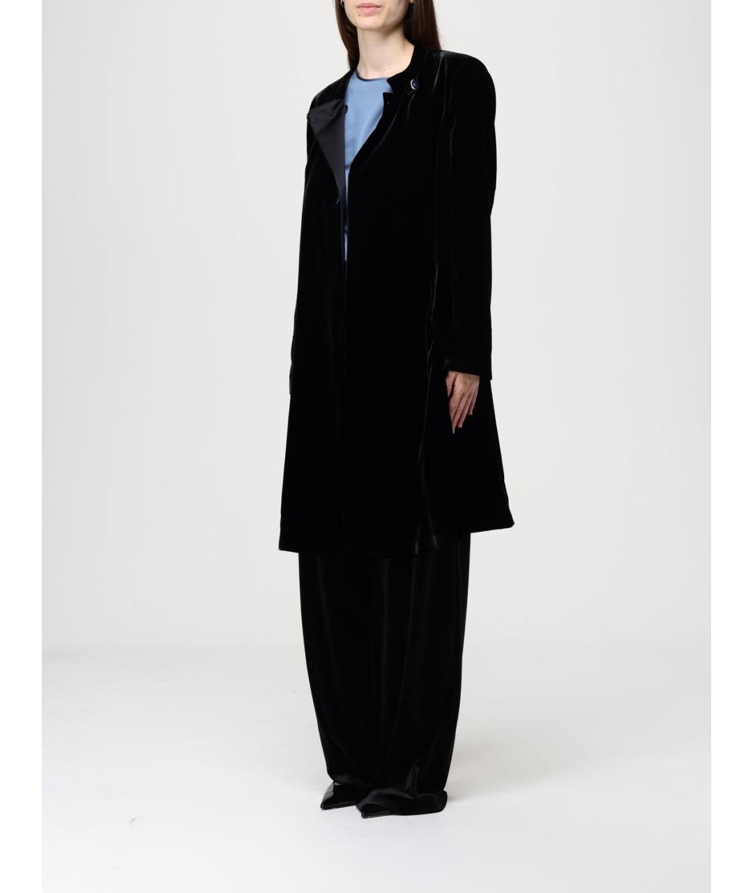 EMPORIO ARMANI Черное полиэстеровое пальто, фото 4