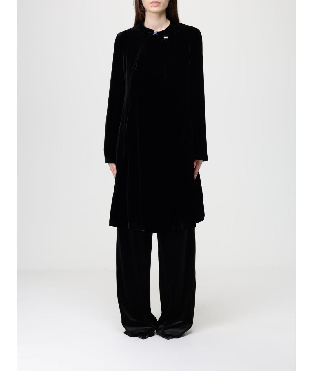 EMPORIO ARMANI Черное полиэстеровое пальто, фото 2