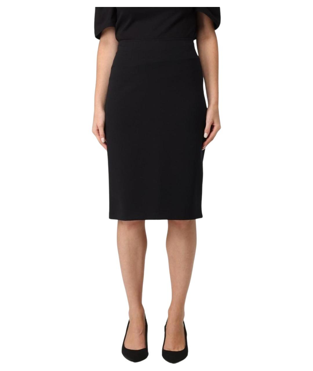 EMPORIO ARMANI Черная полиамидовая юбка миди, фото 1
