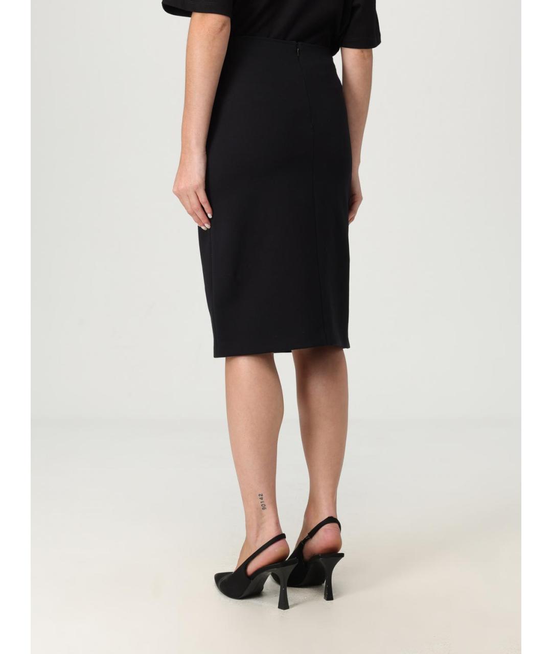 EMPORIO ARMANI Черная полиамидовая юбка миди, фото 2