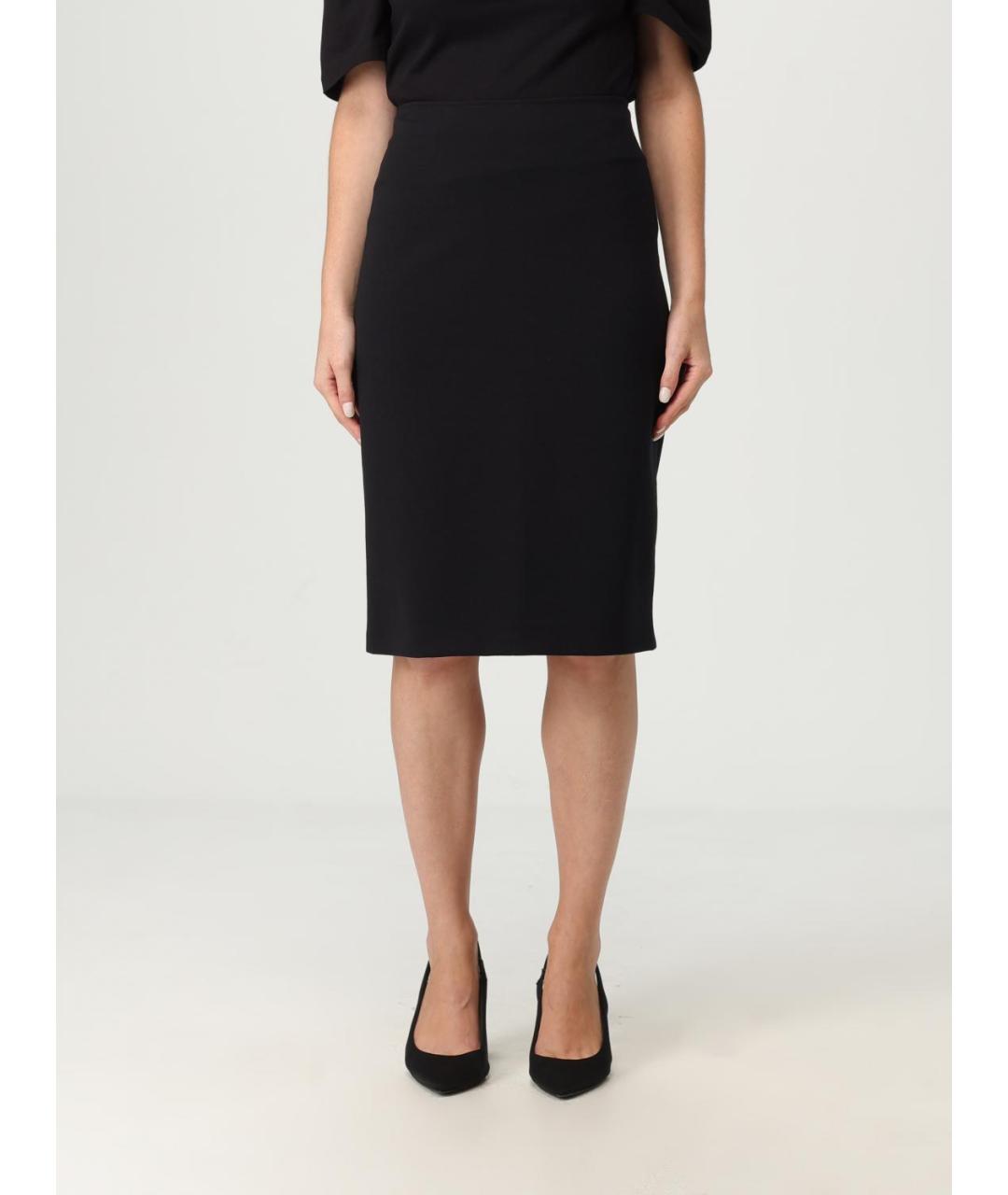 EMPORIO ARMANI Черная полиамидовая юбка миди, фото 4