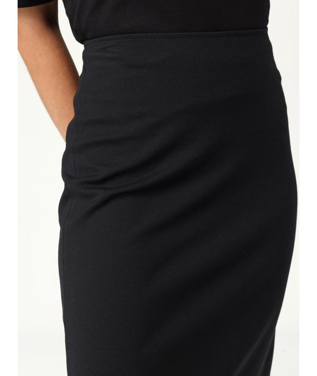 EMPORIO ARMANI Черная полиамидовая юбка миди, фото 3