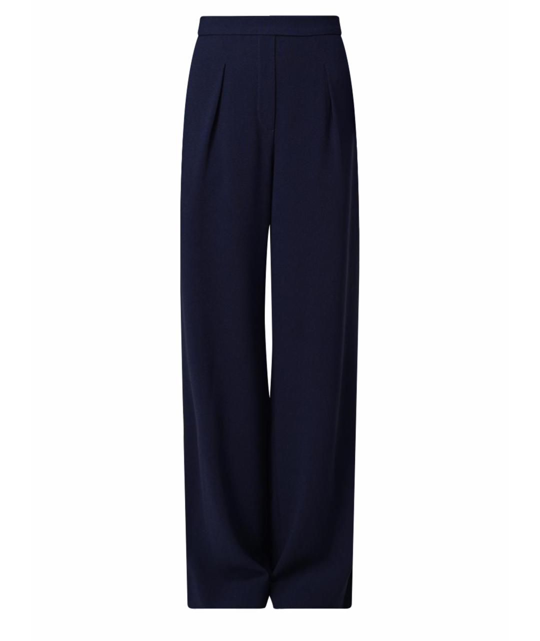 EMPORIO ARMANI Синие полиэстеровые прямые брюки, фото 1