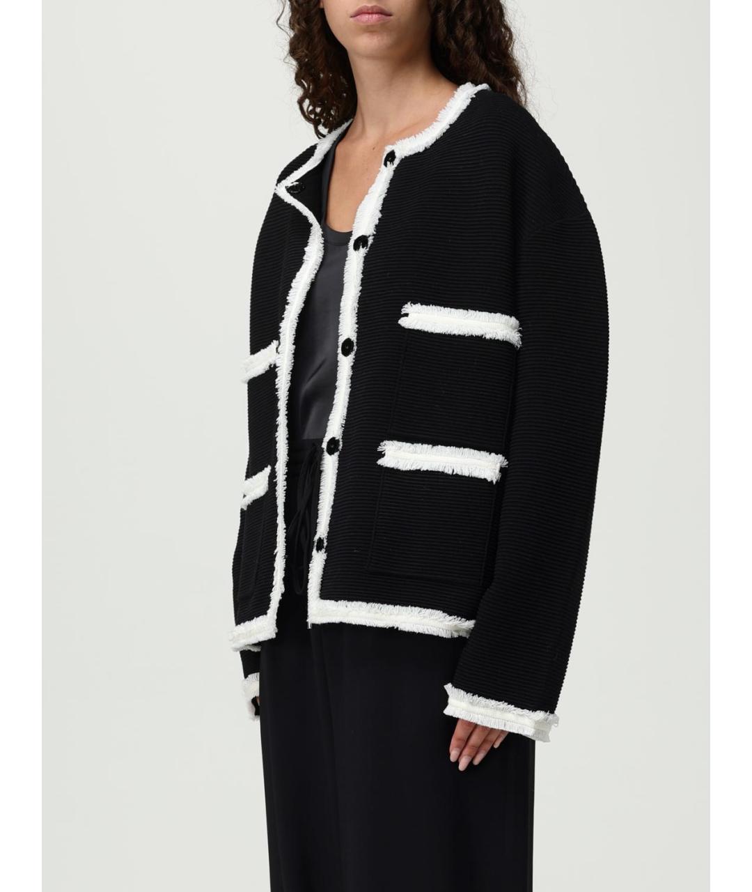 EMPORIO ARMANI Черный полиэстеровый жакет/пиджак, фото 4