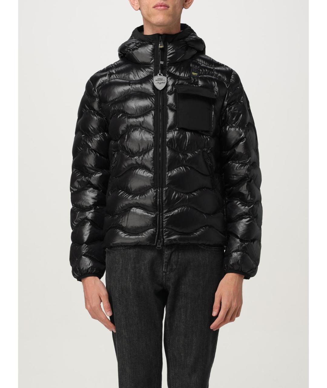 BLAUER Черный полиэстеровый пуховик, фото 5