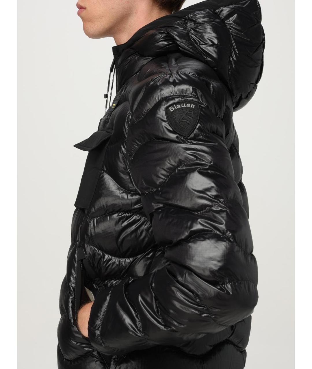 BLAUER Черный полиэстеровый пуховик, фото 4