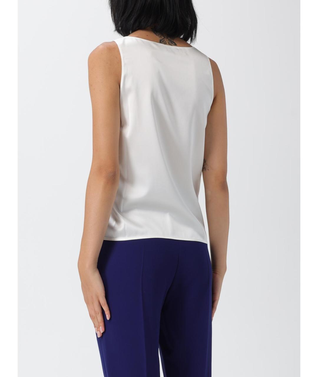 EMPORIO ARMANI Белая шелковая майка, фото 3