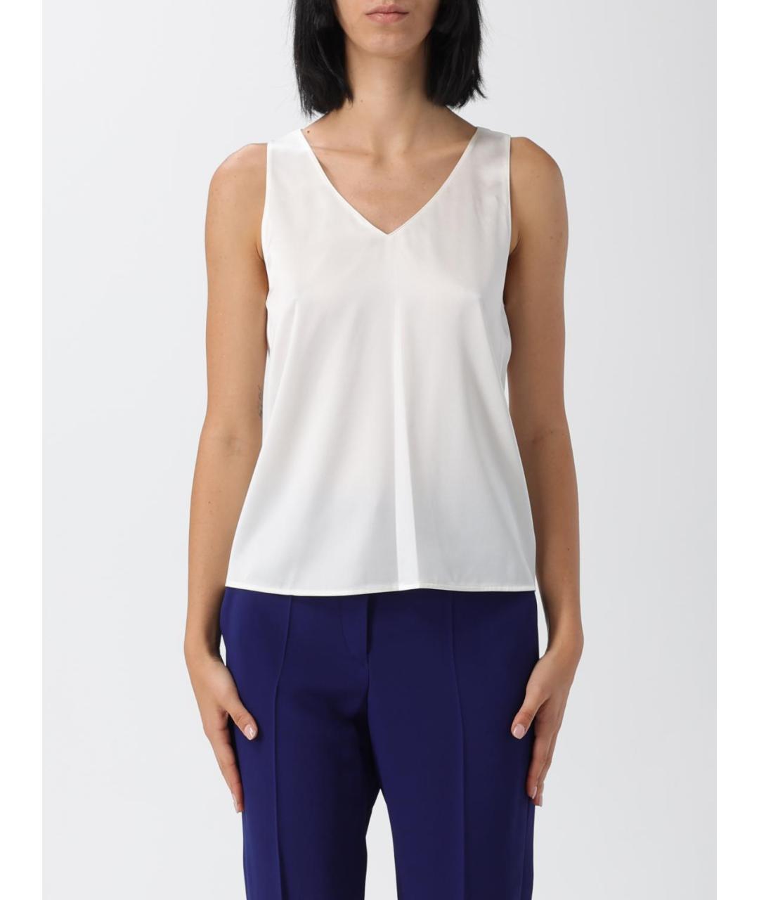 EMPORIO ARMANI Белая шелковая майка, фото 5