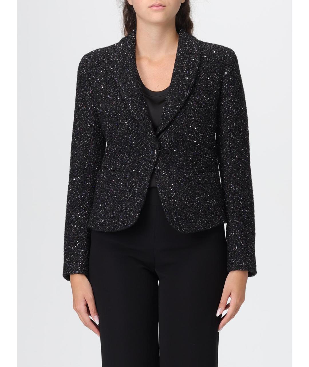 EMPORIO ARMANI Черный полиэстеровый жакет/пиджак, фото 5