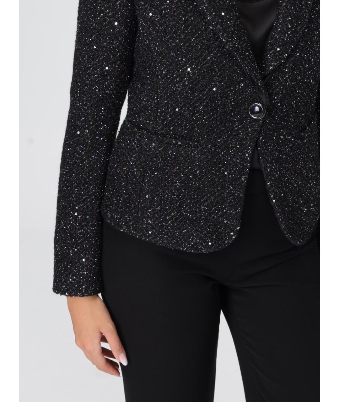 EMPORIO ARMANI Черный полиэстеровый жакет/пиджак, фото 4