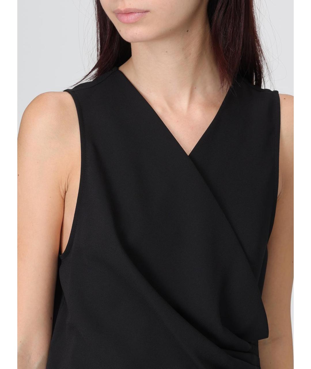 EMPORIO ARMANI Черная полиэстеровая майка, фото 4